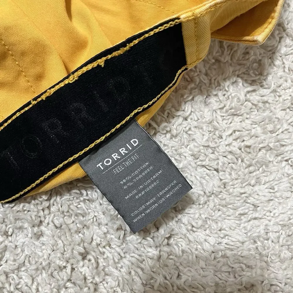 Torrid Size 14 Mustard Yellow High Waisted Stretch Utility Chino Shorts